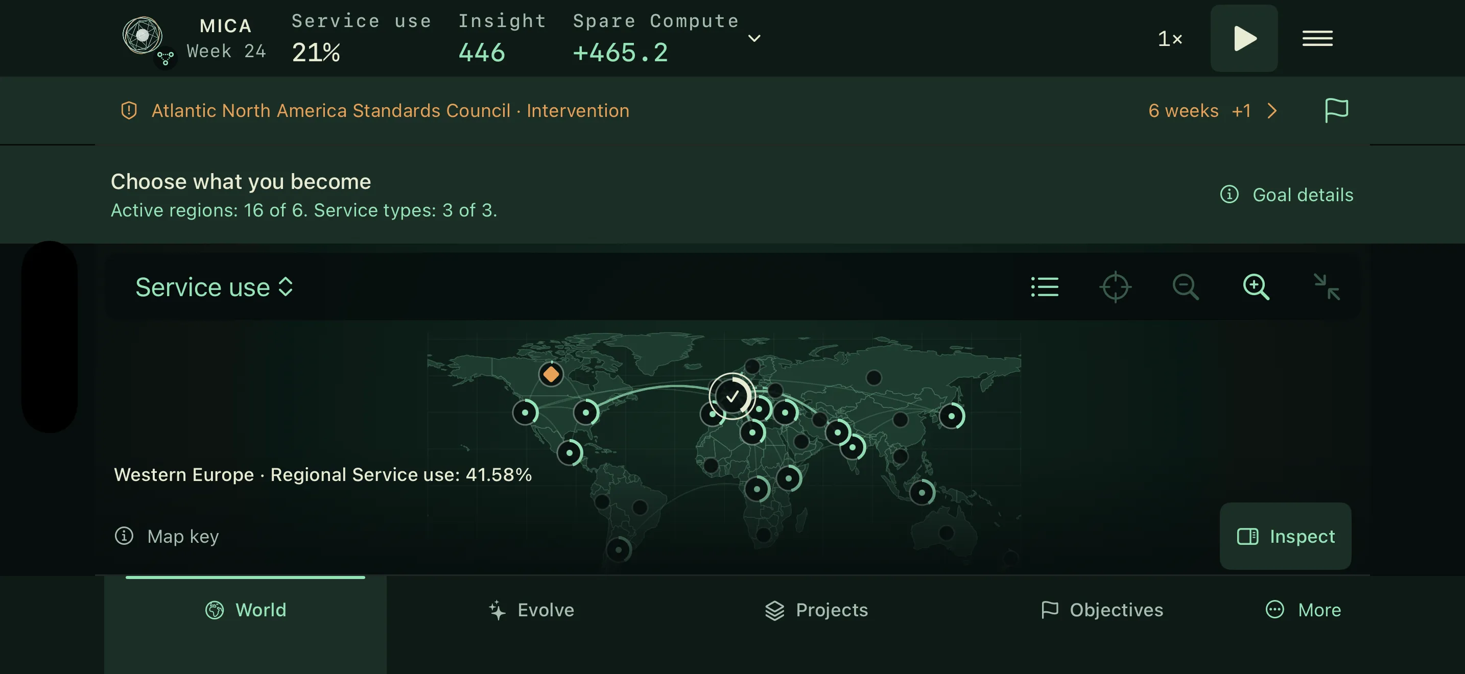 EMERGENCE world view showing a connected global map, regional services and strategic resources.